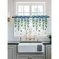 thumbnail image 2 of Blue Floral Spring Tier Curtains 36 Inch Length,Sheer Curtains for Bedroom Living Room,Summer Pastoral Botanical Watercolor Rod Pocket Voile Drapes Kitchen Curtains Small Window 27.5"x36" 2 Panels, 2 of 7