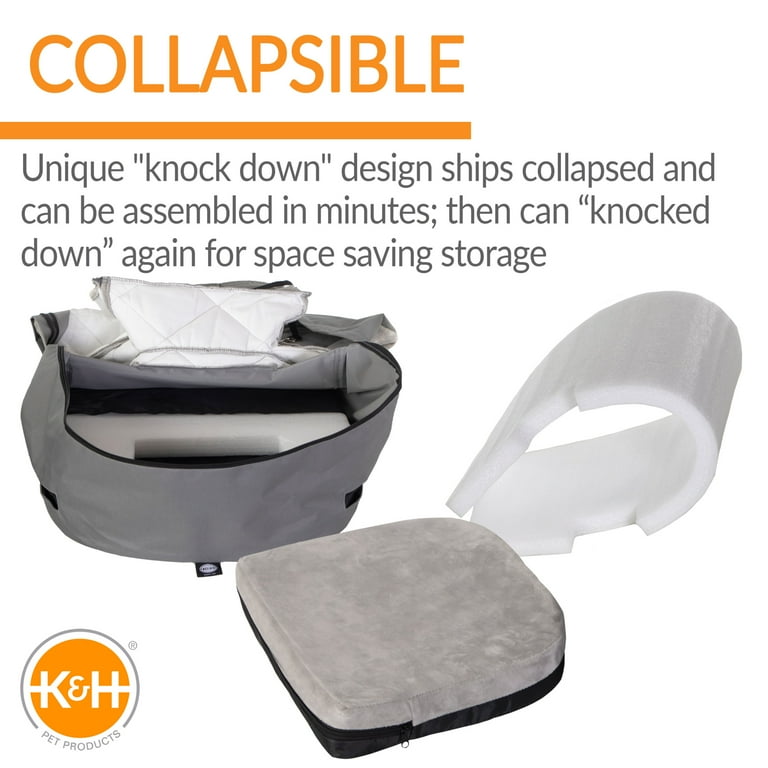 K&H Pet Products Bucket Booster Dog Car Seat Knockdown Gray/Gray