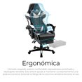 thumbnail image 4 of RagaBasics, Silla Gamer de Alta Calidad y Comfort, Silla de Ofina con Base Giratoria, Ruedas, Reposa Brazos, Reposa Pies y Respaldo Reclinable para la Mejor Posicion. (Blanco), 4 of 9