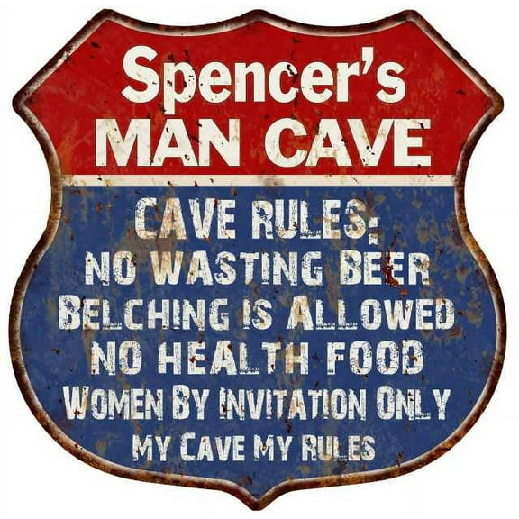 Stanley's Man Cave Rules Gift Shield Metal Sign Gift 211110023444