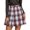 A Watermelon Red, variant on Plaid Skirt Women High Waist Pleated Mini Skirt A Line Tartan Skirt Relaxed Fit Spring Fall Casual Watermelon Red XS