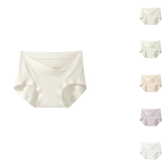 HVOBTTY Women's Cotton High Waist Briefs Solid Color Combed Underwear Sweat Wicking Soft Snug Daily Panties
