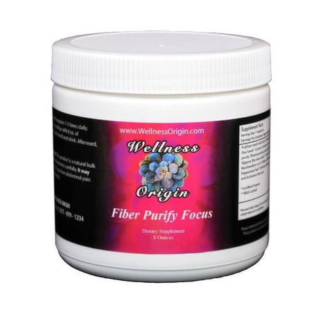 Wellness Origin | Organic Fiber Purify Focus, Soluble & Insoluble Fiber, Herbs ,Charcoal to Detoxify the Gastrointestinal System, 8 oz