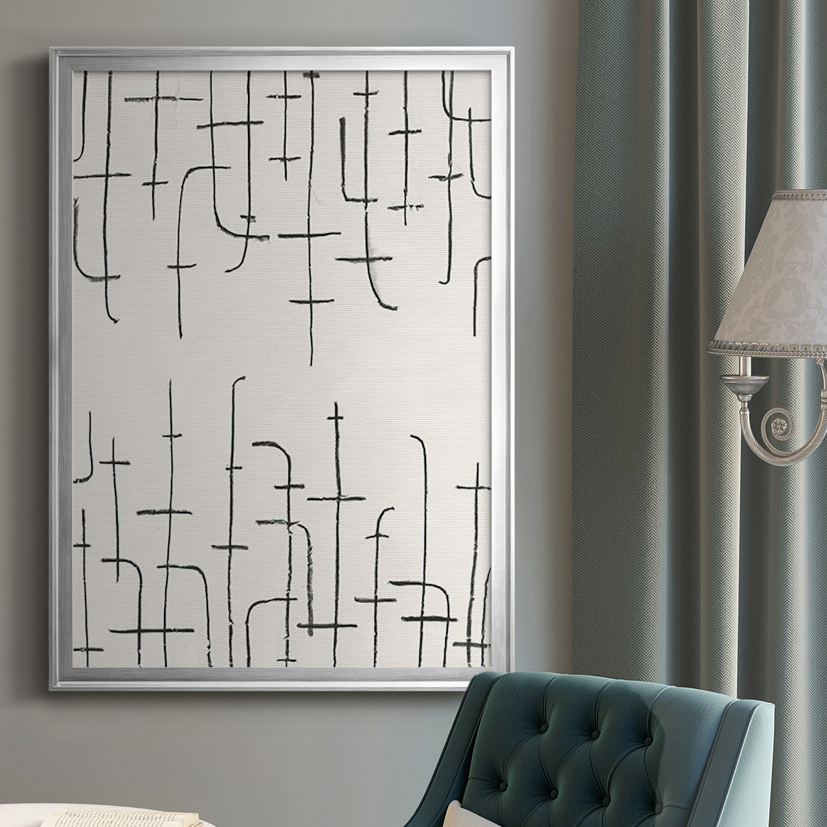 Vertical Arrangement I Premium Framed Print, in Gold, Black, or Silver - Ready to Hang