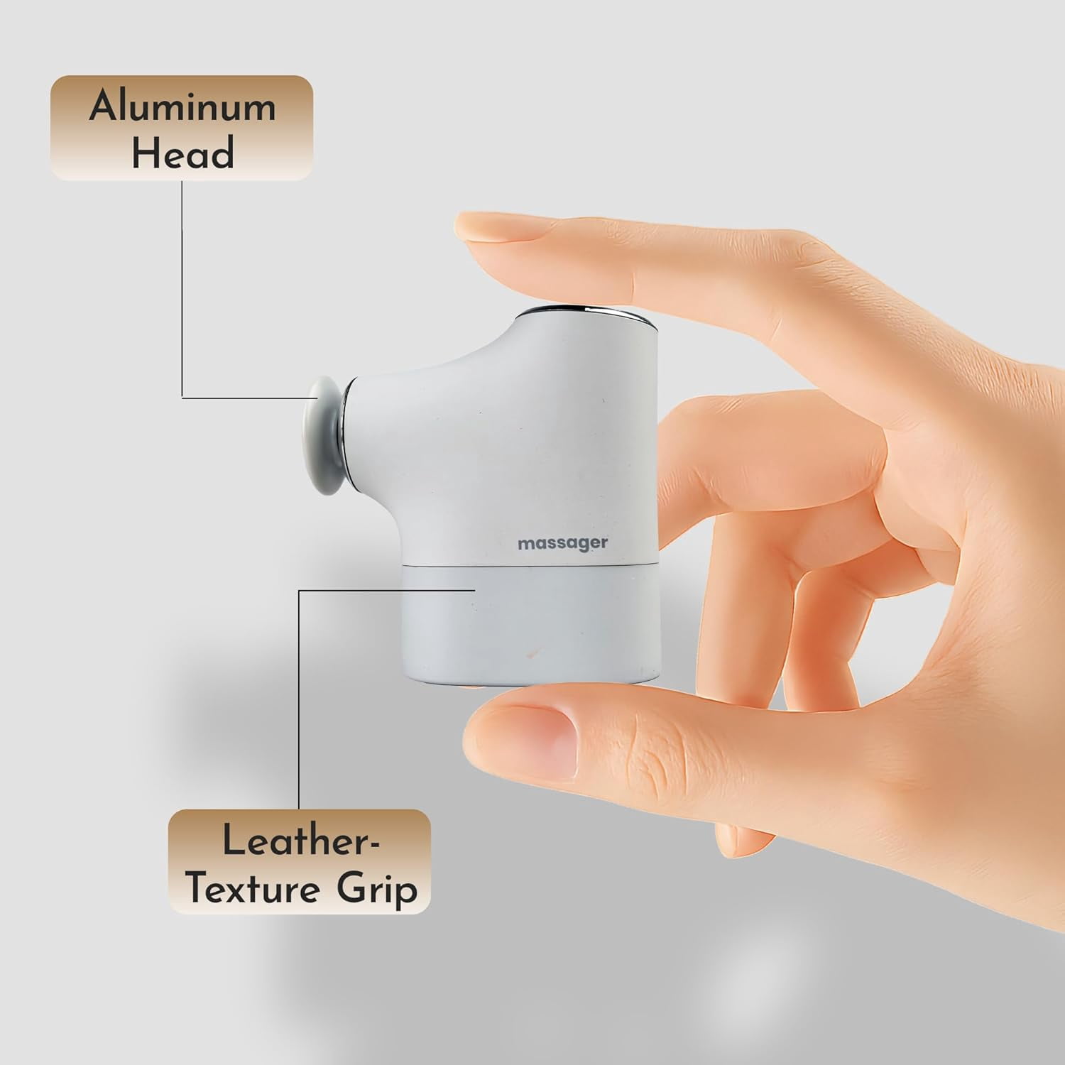 Mini Massage Gun Pro – Portable Deep Tissue Percussion Massager with Smart Pressure Sensor, Quiet Motor, Muscle Relaxation for Neck, Back & Legs, USB-C Rechargeable, White Color,with Lanyard
