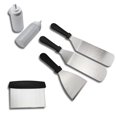 thumbnail image 5 of Multi-Purpose BBQ Tool Kit 3 Spatulas, 1 Chopper Scraper, 2 Bottles for Blackstone Grill and Griddle,Flat Top Grill Camping and Tailgating, 6 Piece, 5 of 5