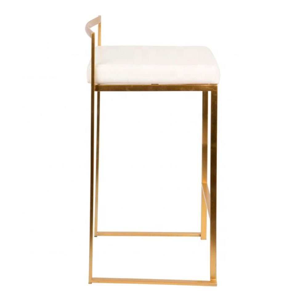 Tabouret Heavenly Collection avec cadre en acier inoxydable doré LOT DE 6