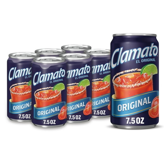 Clamato Original Tomato Cocktail, 7.5 fl oz, 6 Pack Cans