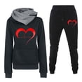 thumbnail image 1 of Ensemble de Mode Décontractée pour Femmes Pull à Capuche Imprimé Uni Pantalon, 1 of 1