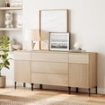 thumbnail image 2 of 63" Reeded Accent Cabinet Set with Doors and Drawers, Modern Credenza Storage Cabinet with Charging Station for Living Room, Kitchen, Dining Room, Hallway, 2 of 7