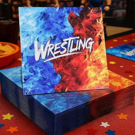 50PCS Wrestling Paper Napkins 3-Ply Party Favor for Wrestling Sports Birthday Anniversary Celebration Boxing Decorations Supplies