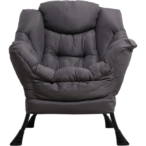 VIVIJASON Contemporary Velvet Fabric Side Pocket Armchair with Armrests, Gray