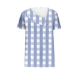 thumbnail image 4 of Icvfdpl Womens Summer Tops Casual T Shirts Ladies Tshirt Plaid Printed Short Sleeve Button Top Breathable Woman Tee Shirt, 4 of 4