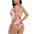 thumbnail image 4 of Pofeuu Strawberry Print Women's One Piece Swimsuits One Shoulder Swimwear Asymmetric Ruffle Monokinis Bathing Suits-Large, 4 of 6
