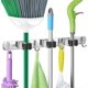 thumbnail image 1 of Wall Broom Hanger, Stainless Steel Wall Broom Holder, Self Adhesive Storage Hanger Holder With 3 Slots And 4 Hooks For Kitchen Garden Garage - Jxlgv G, 1 of 5