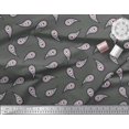thumbnail image 2 of Soimoi Grey polyester Crepe Fabric Floral & Paisley Print Fabric by Yard 42 Inch Wide, 2 of 3