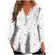 thumbnail image 2 of ICHUANYI Clearance Women's Casual Printing Loose Round Neck Long Sleeve T-shirt Tops Blouse(White, XL) ICHUANYI WER2023081504832, 2 of 5
