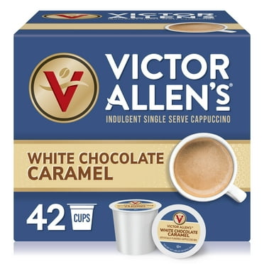 Victor Allen's Coffee White Chocolate Caramel Flavored Cappuccino, 42 Count, Single Serve K-Cup Pods for Keurig K-Cup Brewers