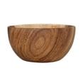 thumbnail image 1 of Wooden Hand Carved Round Salad Bowls, Perfect for Mixing Food, Nuts, Appetizers, Desserts, Rice Soup Noodle Dinnerware Decoration, 1 of 8