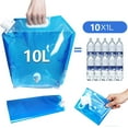 thumbnail image 3 of 4 Pièces 10L Bidons Eau Pliables avec Robinet,Réservoir Pliant d'eau Potable Réutilisables,pour Le Sport（bleu）, 3 of 5