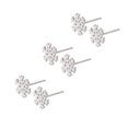 thumbnail image 1 of EeaseMX pares de pendientes de copo de nieve, pendientes navideños, delicados pendientes de plata, joyería de moda, regalo para mujer, 1 of 7