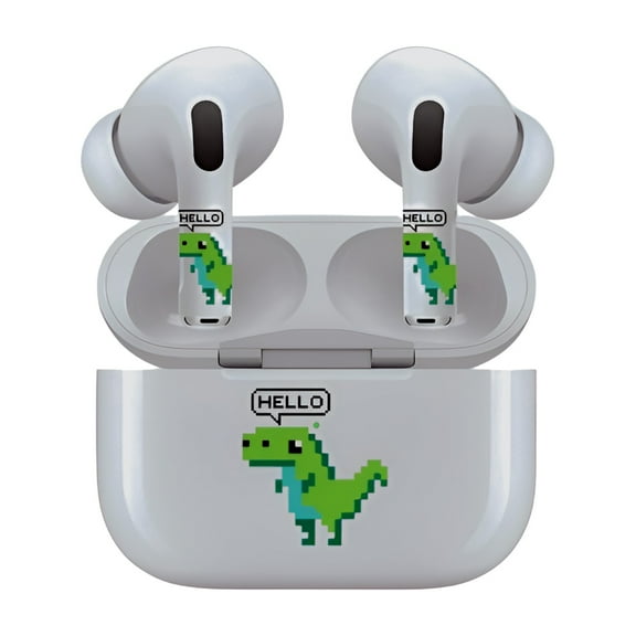 AirSkins - Decals for AirPods 4, T Rex Design, Scratch-Resistant, Precision Fit, Wireless Charging Friendly, Easy Application, Durable Protection for Earbuds & Case - Unit per pack