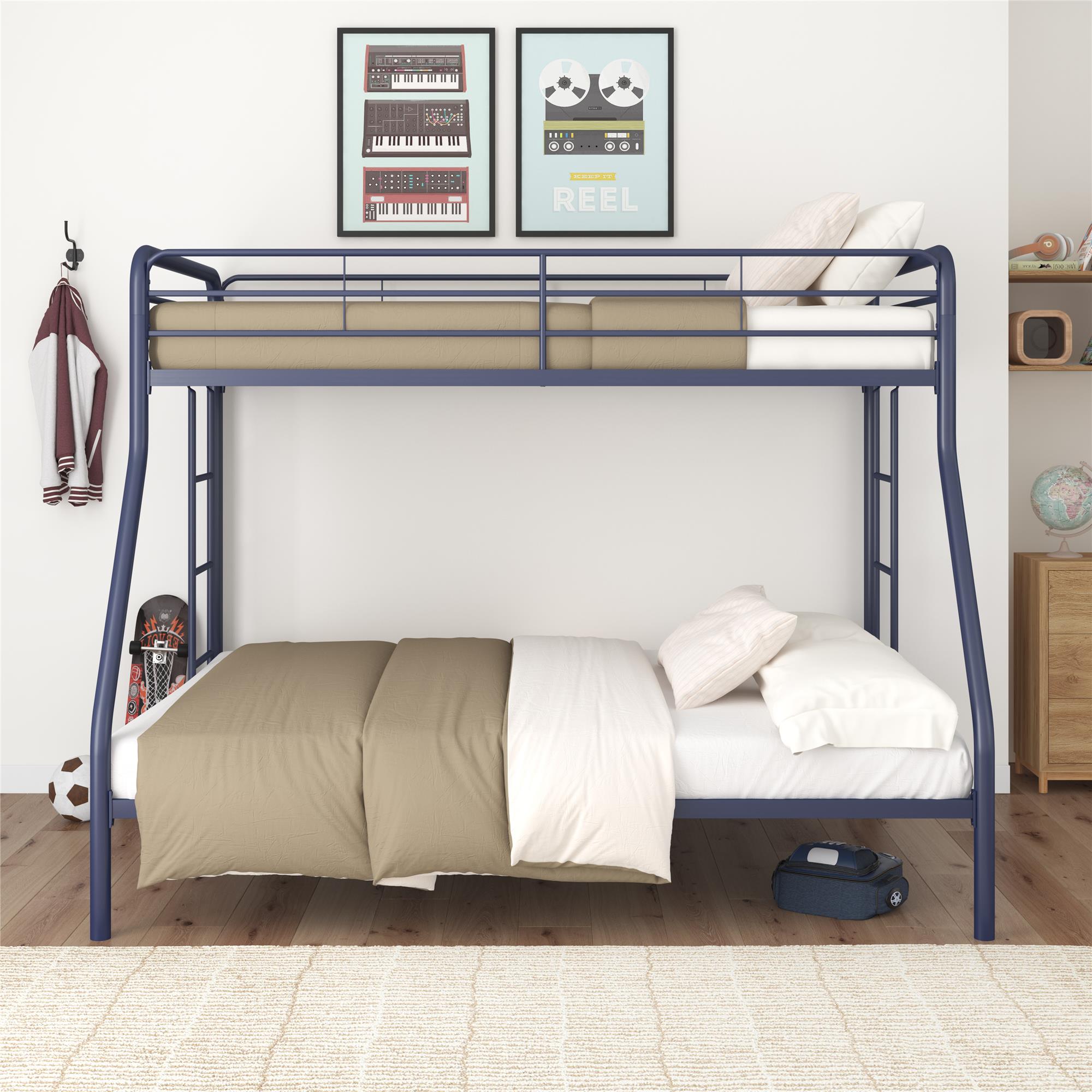 DHP Dusty Twin over Full Metal Bunk Bed with Secured Ladders, Blue - image 3 of 20