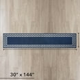 thumbnail image 4 of Washable Skid-Resistant Runner Rug, Trellis Border , Denim Twist and Light Grey , 30" x 144", 4 of 9