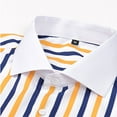 thumbnail image 3 of Hpapadks Men's Shirts Formal Dress Striped Button Down Long Sleeve Lapel Business Blouses Slim Fit Men Dress Shirt Yellow L, 3 of 6