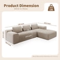 thumbnail image 2 of Indecor Home 105" Modular Sectional Sofa Couch, Upholstered 2-Piece Corduroy Sofa L-Shape Deep Seat Sofa Cloud Couch Chaise, Modern Minimalist Sleeper Sofa Set for Living Room, Office, Gray, 2 of 9