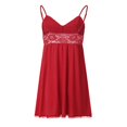 thumbnail image 4 of DYMADE Women's Sexy V-Neck Sleeveless Lace Elastic Nightdress Set, 4 of 4