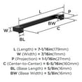 thumbnail image 4 of Amerock Bridgeport 6-5/16 inch (160mm) Center-to-Center Matte Black Cabinet Pull - 10 Pack, 4 of 5