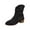Black, variant on XIMIN Women's Modern Western Short Cowboy Leather Boot Fashion Boot with Pull-Up Solid Color Pointed Toe Pleated Suede Chunky Heel Sleeve Mid Heel Cowgirl Boots