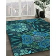 thumbnail image 3 of Ahgly Company Machine Washable Indoor Rectangle Transitional Deep-Sea Blue Area Rugs, 5' x 8', 3 of 7