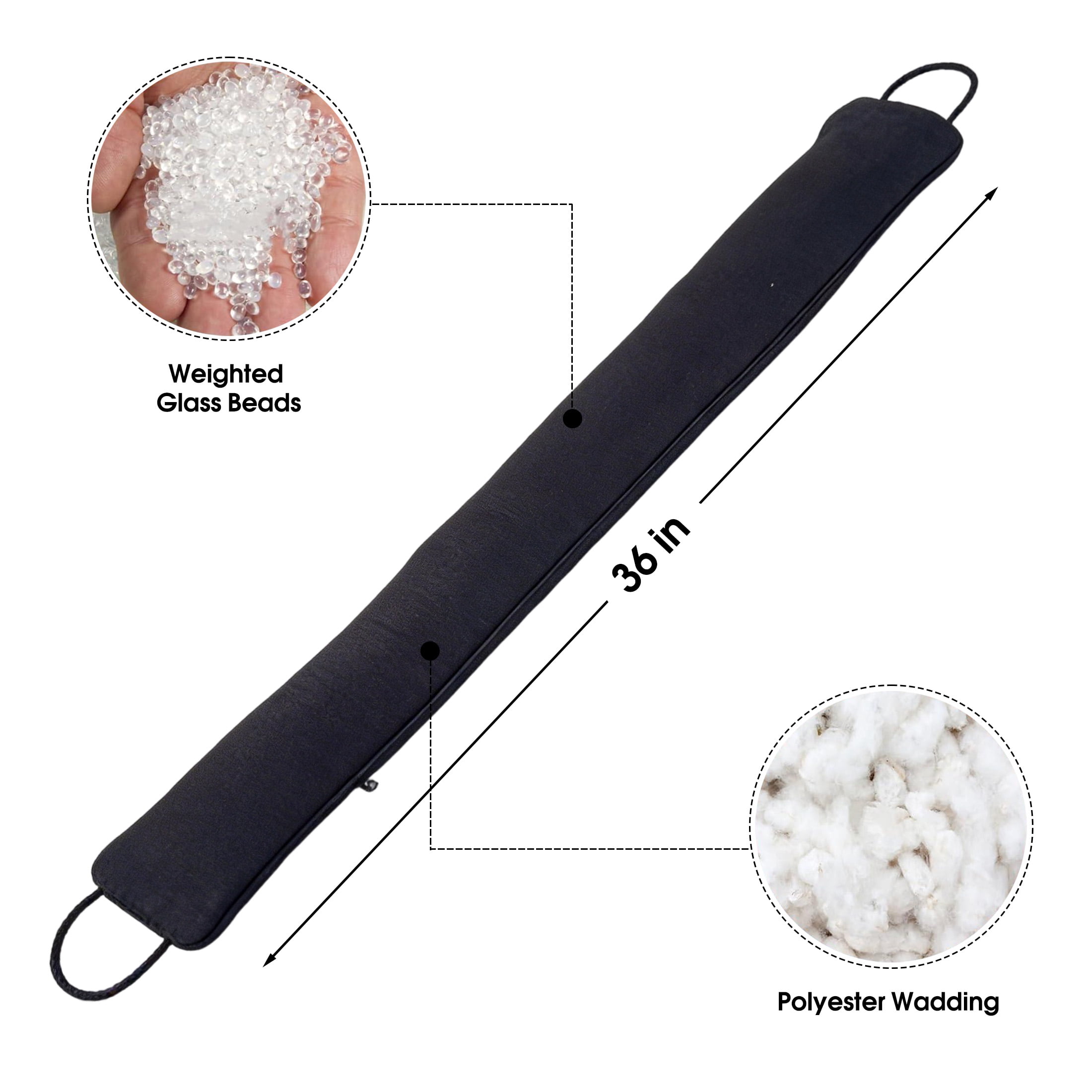 GARITIN Door Draft Stopper 36 Inch, Under Door Draft Blocker, Heavy Duty Weighted Bottom Door Seal, Black