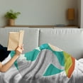 thumbnail image 3 of Tornado Soft Flannel Fleece Throw Blanket, House Caught in Whirlwinds Thunderstorm Catastrophe Disaster Cartoon Design, Cozy Plush for Indoor and Outdoor Use, 70" x 90", Multicolor, by Ambesonne, 3 of 5