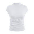 thumbnail image 5 of yueewhu Women's Going Out Basic Tank Tops Mock Neck Spring Clothes Sleeveless Cute Shirts Summer Y2K Sexy Outfits 2026 (White, L), 5 of 6