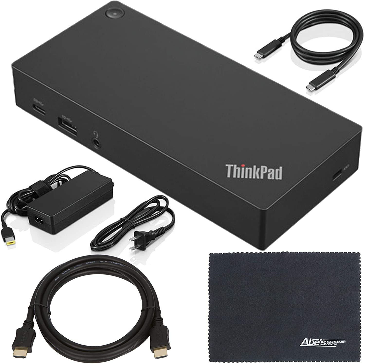 dele der ovre Rusten Lenovo ThinkPad (40AS0090US) USB Type-C Dock Gen 2 + ZoomSpeed HDMI Cable  (with Ethernet) + AOM Starter Bundle - Walmart.com