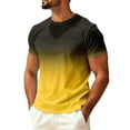 thumbnail image 2 of Dwellite Men's Guard Short Sleeve, Sun Swim Crew Neck Shirts, Quick Dry Lightweight Surf Beach T-Shirt Yellow L, 2 of 5