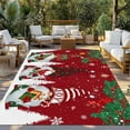 thumbnail image 3 of Outdoor Rug 6x9 ft Red Gnomes Christmas Waterproof Outdoor Patio Rug Mat Non Slip Outside Area Rugs Carpet for RV,Camping,Porch,Deck,Pool,Balconybackyard,Winter Cardinal Snowflake Pine Tree, 3 of 9