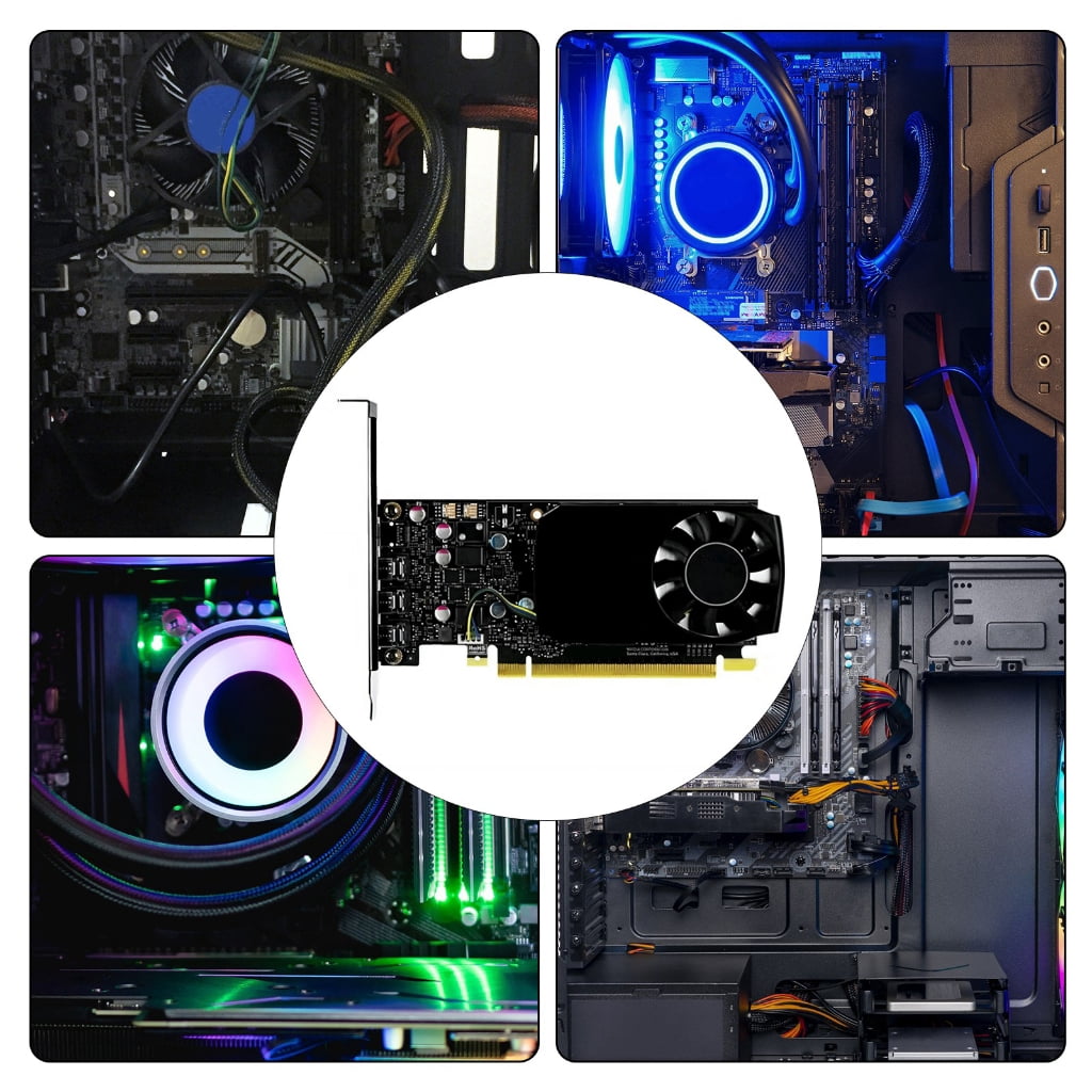 Graphics Card Up to 4 Monitors at 4K Resolution with 2GB GDDR5 Memory for Enhances Productivity in Multiple Task