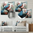 thumbnail image 4 of Designart "Bluejay Amid Cherry Blossoms II" Animals Metal Art Living Room, 4 of 5