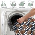 thumbnail image 4 of Football Stripe Darkblue Pattern Soft Sherpa Fleece Throw Blanket, Warm Cozy Plush Blanket for Sofa Bed Couch, All Season, 60"x80", 4 of 5