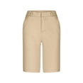thumbnail image 4 of zbxnLI Womens Straight Leg Shorts Knee Length High Waist Stretch Summer Casual Work Shorts with Pockets, 4 of 4