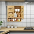 thumbnail image 5 of Wildnix Wall-Mounted Bathroom Cabinet, 3-Tier Bamboo Storage Unit with Lower Open Compartment, Modern Design, Easy Installation, Durable and Practical, 5 of 6