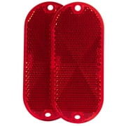 Hopkins Towing Solutions 2 Pack Oblong Stick-On Reflectors, Red, B278SRW