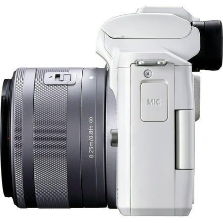 Canon - EOS M50 Mark II Mirrorless Camera with EF-M 15-45mm f/3.5-6.3 IS STM Zoom Lens - White