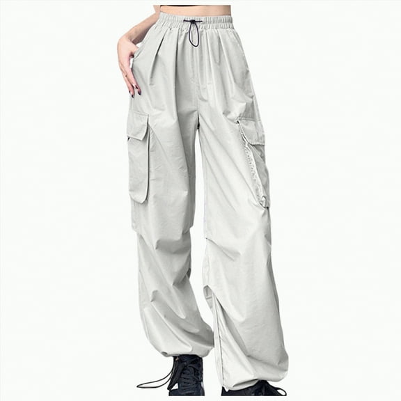 enyan Pants for Women High Waisted Casual Pants Baggy Stretchy Wide Leg Sweatpants Womens Grey,Grey