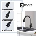 thumbnail image 3 of LAICAIW robinet de cuisine Noir avec Pulvérisateur Extractible Robinets d'Évier de cuisine à une Poignée Robinets de cuisine en Acier Inoxydable robinet de cuisine pour VR robinet commercial cuisine Pivotant à 360 pour 1 Ou 3 Trous avec Couvercle P, 3 of 7