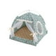 thumbnail image 1 of Tienda plegable para mascotas, diseño portátil para exteriores, ideal para gatos y perros pequeños, disponible en color verde con estampado de leopardo, tamaño mediano., 1 of 5